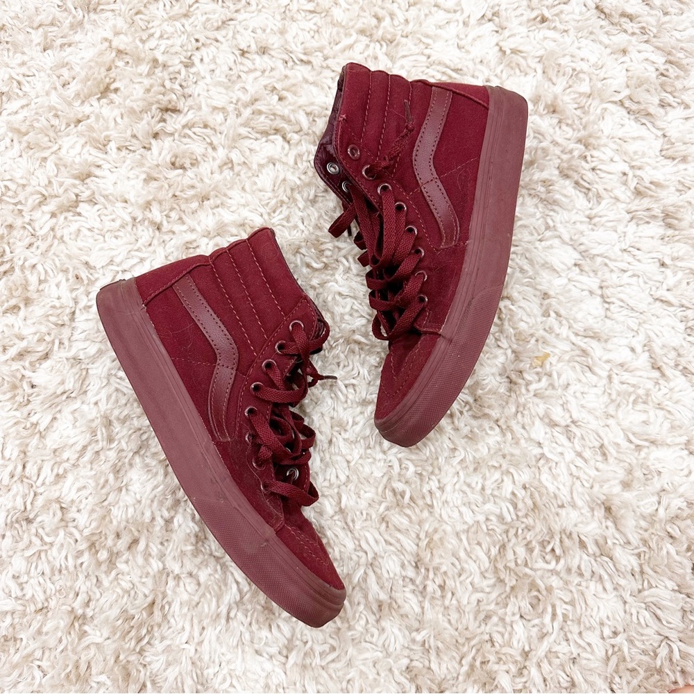 VANS Sk8-Hi Maroon High Top Sneakers